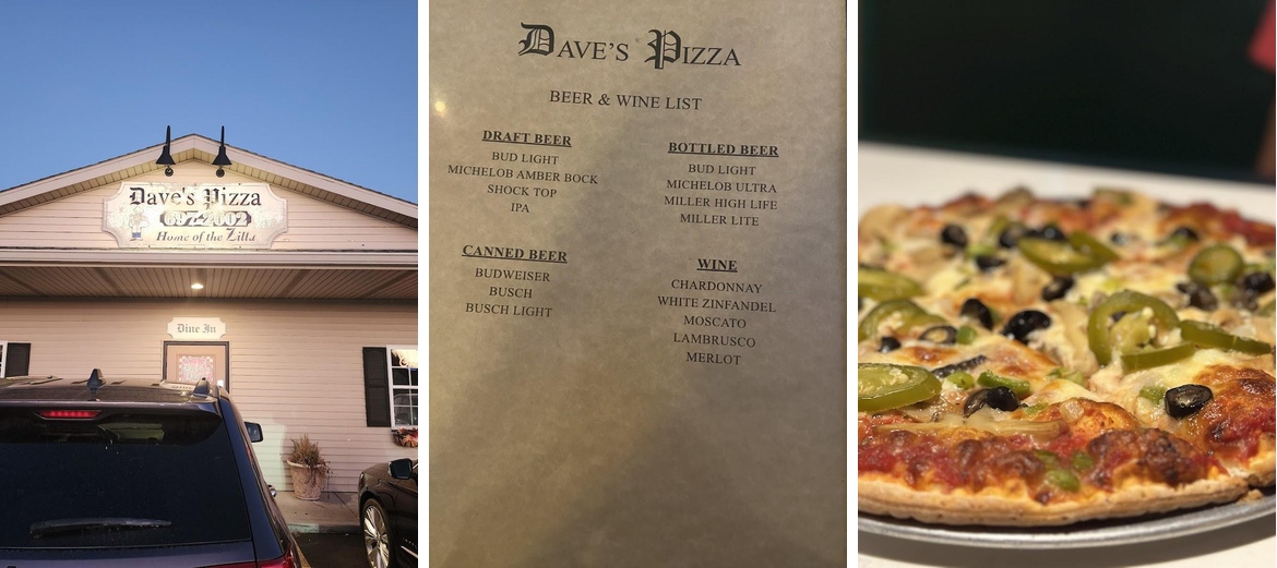 Dave's Pizza Menu