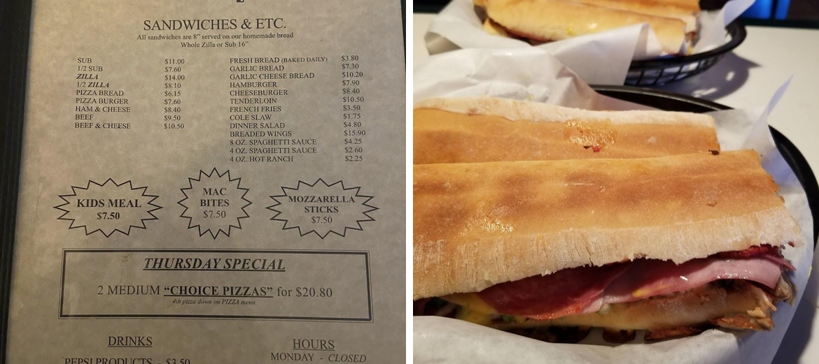 Dave's Pizza Menu