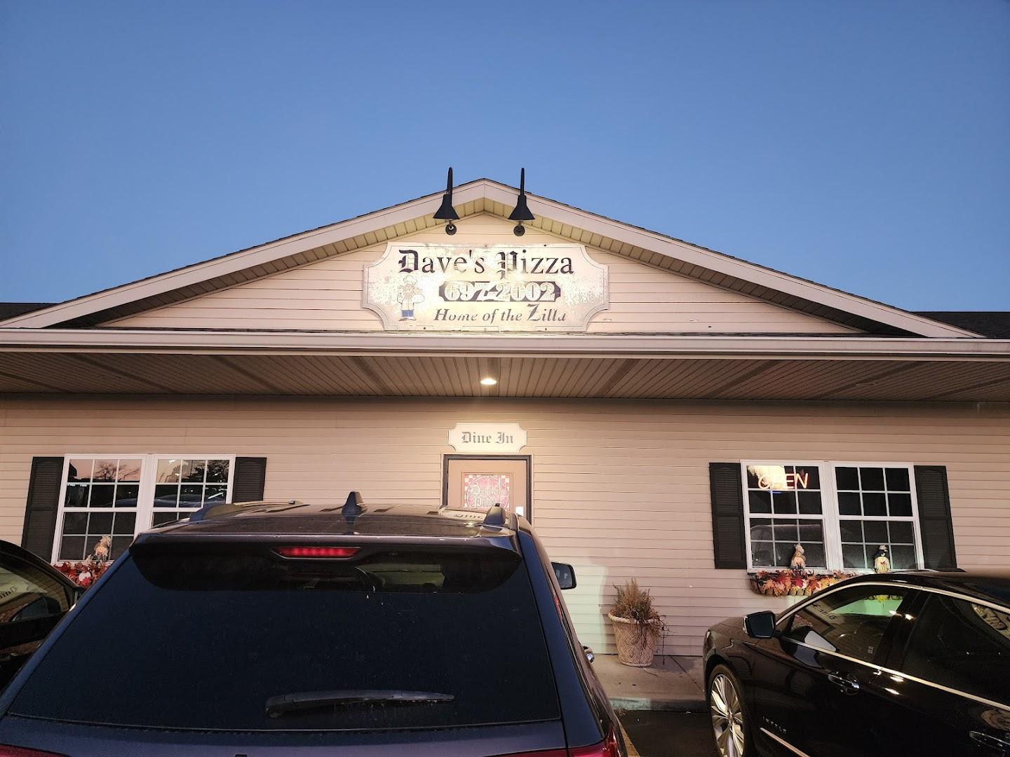 Dave's Pizza Menu